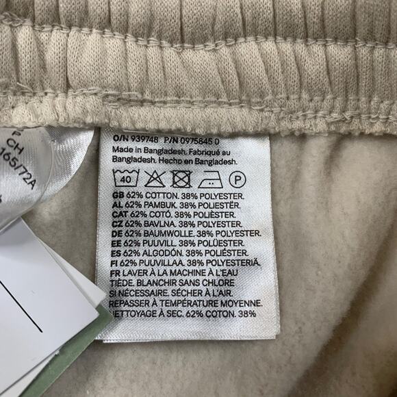 H&M Divided Joggers Womens S Small Ivory Fleece Lined High Waist Sweatpant - Picture 6 of 10